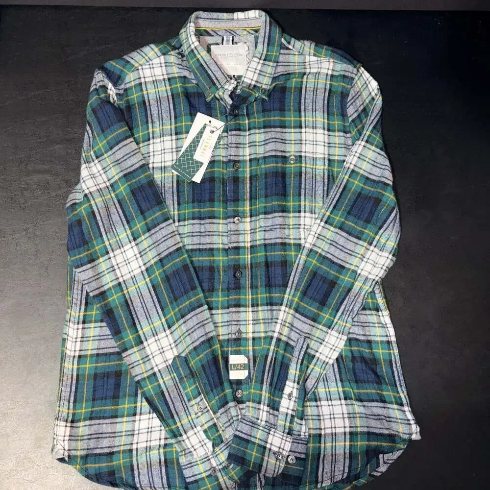 Denim & Flower Ricky Singh Men's Long Sleeve Plaid Flannel Button Down